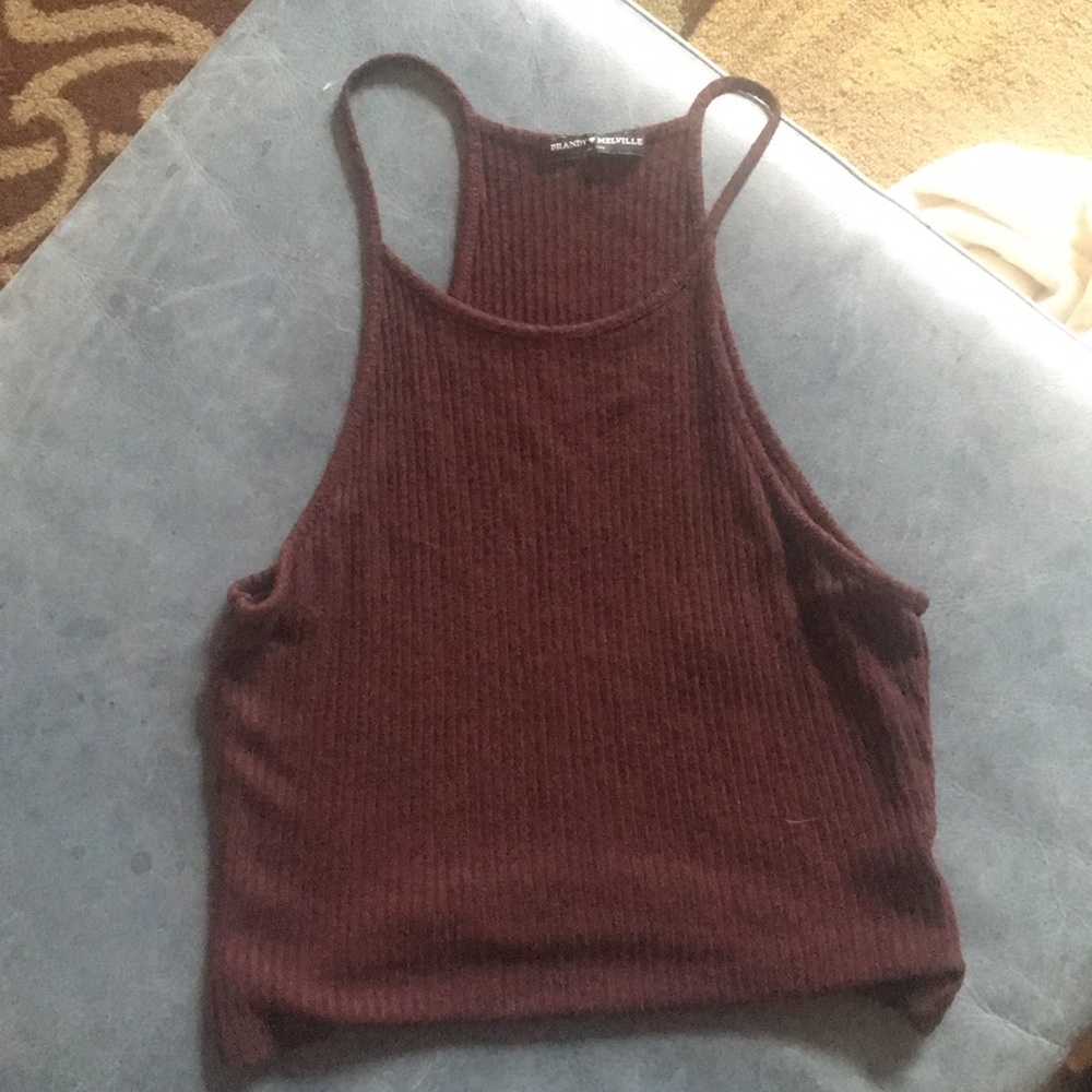 Maroon brandy Melville ribbed tank top